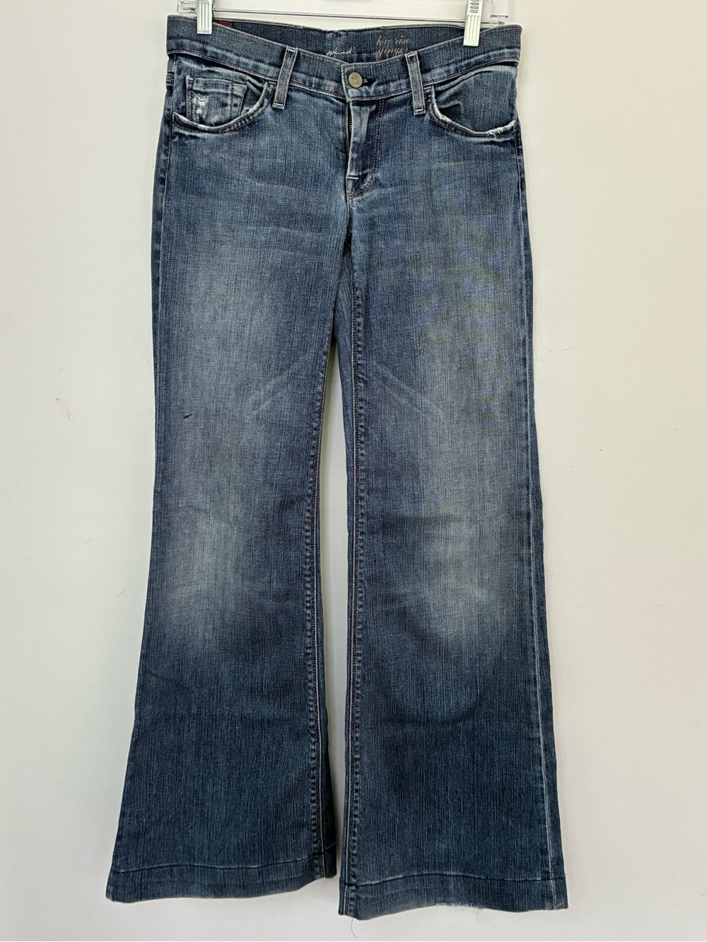 7 For All Mankind Low rise Ginger Women's Flare Jeans in Washed Blue